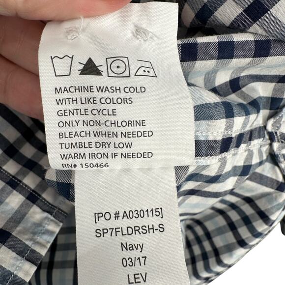 FAIRLINE White Blue Plaid Long‎ Sleeve Collared Button Up Slim Fit Shirt M - Picture 5 of 7